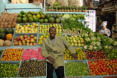 Fresh fruit and veg on sale at Nairobi City Market