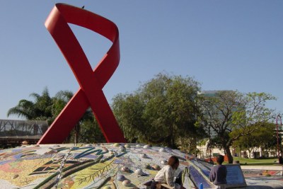 Le ruban du SIDA dans une place à Durban en Afrique du Sud.