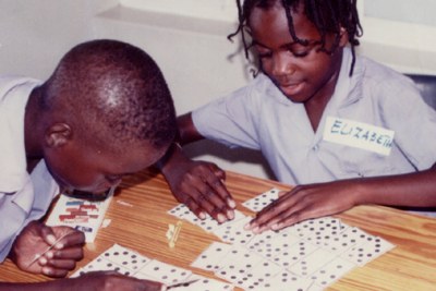 Students playing a game.