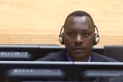 Thomas Lubanga at his first appearance before the ICC in March 2006.