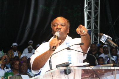 Ali Bongo Ondimba candidat du Parti Démocratique Gabonais (PDG) à l'élection présidentielle du 30 Aout.