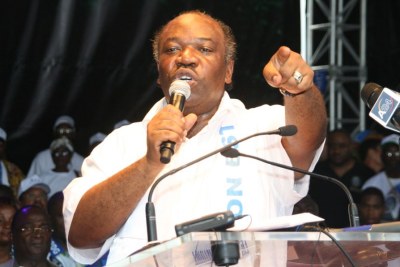 (Photo d'archives) - Gabon, Ali Bongo Ondimba candidat du Parti Démocratique Gabonais (PDG) à l'élection présidentielle du 30 Aout.