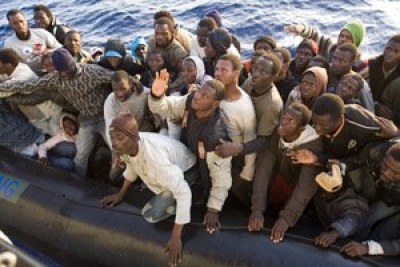 Libyan migrants arriving in Italy (file photo).