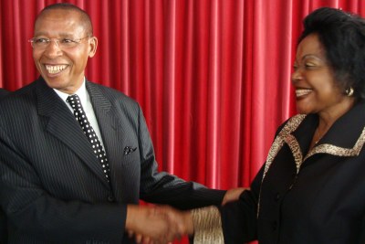 The Late Mutula Kilonzo and ICC Judge Joyce Aluoch at the Hague in 2009.