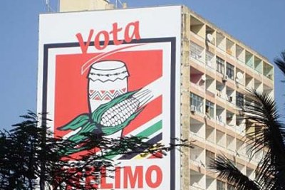 Frelimo party banner for elections