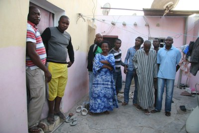 About 30 Nigerians are living in cramped quarters in Tripolis Grigaresh neighborhood, afraid to go outside due to harassment and arrests of sub-Saharan Africans.