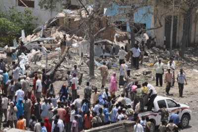 Explosion d'une bombe à Mogadiscio.
