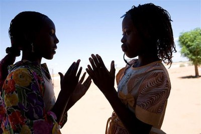 Girls playing in the Osire refugee camp, Namibia (file photo).