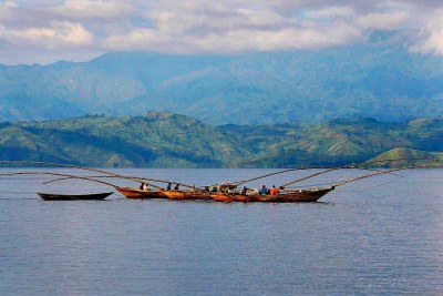 Boats on Lake Kivu.