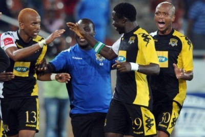 South African club Black Leopards celebrating.