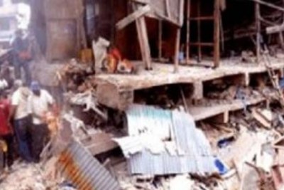 A three-storey building collapsed