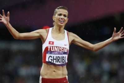 Habiba Ghribi  médaillée d'argent du 3.000m steeple des JO de Londres