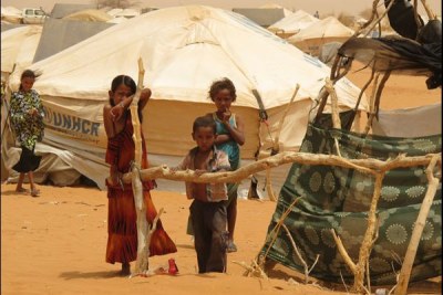 (Photo Archive) - Des enfants dans un camp de réfugiés en Afrique du Nord