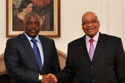 President Jacob Zuma and President Joseph Kabila Kabange of the DRC (file photo)