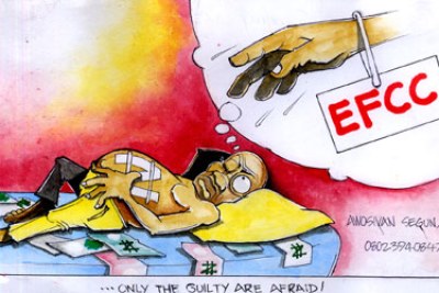 Cartoonist depicts corruption in Nigeria