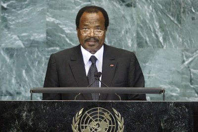Cameroon's President Paul Biya addresses the United Nations (file photo).