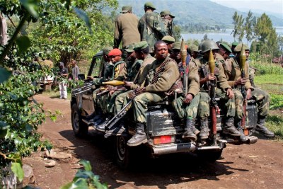 Les troupes de l'armée gouvernementale de la RDC ( FARDC).