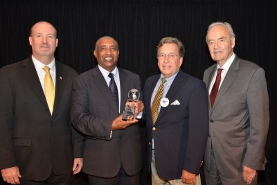 The 2013 winner of the Harris Wofford Global Citizen Award — Dr. Mohamud Said of Kenya — flanked, left to right, by NPCA President Glen Blumhorst, Dr. Russell Morgan (Said’s Peace Corps teacher), and Sen. Harris Wofford, for whom the award is named.