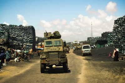A convoy of trucks, comprising Kenyan forces as part of the African Union Mission in Somalia (AMISOM) (file photo).