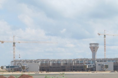 Une vue du chantier de l'aéroport international Blaise Diagne (AIBD), au Sénégal