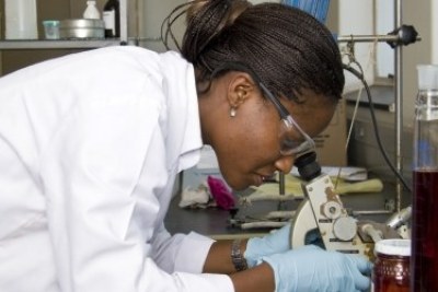 A scientist analyses samples in a lab in Johannesburg, South Africa (file photo).