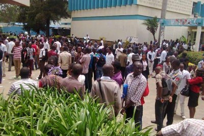 University of Nairobi students took to the street to protest fee increment.