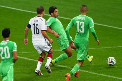 Le but algérien marqué contre l'Allemagne en 8èmes de finale de la Coupe du Monde Brésil 2014
