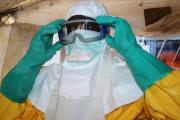 A doctor preparing to treat patients diagnosed with Ebola.