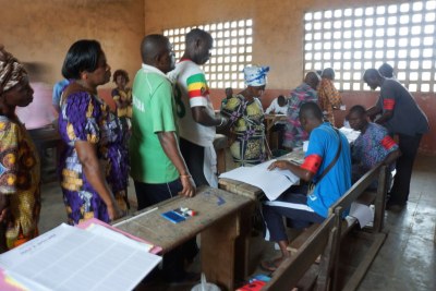 Centre de vote de l’école des Trois Martyrs, au quartier la Base, lors des élections locales 2014 au Congo Brazzaville