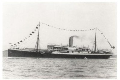 Steamship SS Mendi, which sank on 21 February 1917 with the loss of 30 British crew and 616 South Africans, mostly of the South African Native Labour Corps (SANLC)