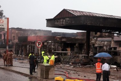 Ghana's president, John Mahama, has called for three days of mourning after scores of people were killed in an explosion at a gas station in the capital, Accra.