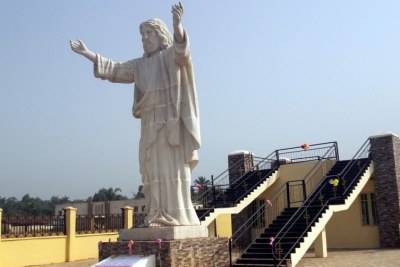 The Catholic Church in Nigeria has unveiled a nine-metre tall statue of Jesus Christ carved from white marble, thought to be the biggest of its kind in Africa. Standing barefoot with arms outstretched, the 