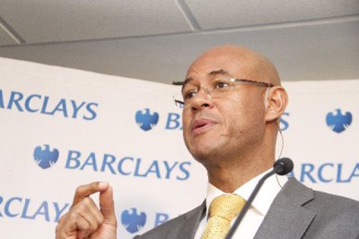 Barclays Bank CEO Jeremy Awori during a media briefing (file photo).