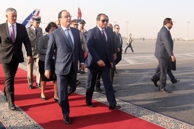 François Hollande en visite officielle au Caire