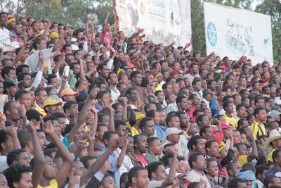 Ethiopia Fans cheer league clubs