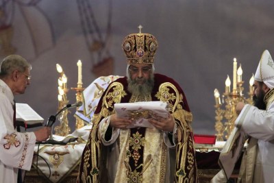 Théodore II, chef de l'église copte orthodoxe d'Egypte, a lancé un appel au calme jeudi 26 mai 2016.