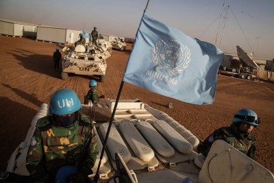 UN peacekeepers on ppatrol.