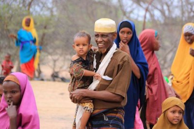 Somali refugees wait to undergo a documentation process at Dadaab.