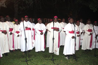 Des évêques congolais membres de la Cenco au centre Nganda à Kinshasa