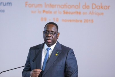 Le président sénégalais Macky Sall au Forum de Dakar sur la paix et la sécurité en Afrique.
