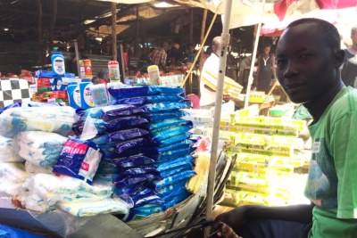 Santino Sworo, a 28-year-old South Sudanese trader, has sold household goods at the Nyakuron market in Juba for two years.