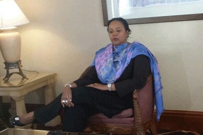 Foreign Affairs Cabinet Secretary Amina Mohamed briefs journalists in Addis Ababa.