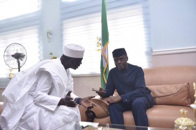 Yemi Osinbajo meets with the Prime Minister of Guinea Bissau General Umoru Sissco Embalo.