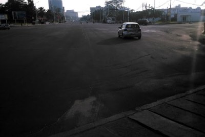 Empty streets in Kinshasa