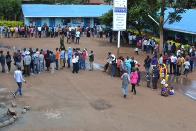 Voters line up to cast their votes (file photo).