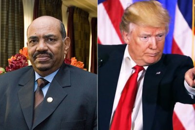 Left: Sudanese President Omar al-Bashir. Right: U.S. President Donald Trump.