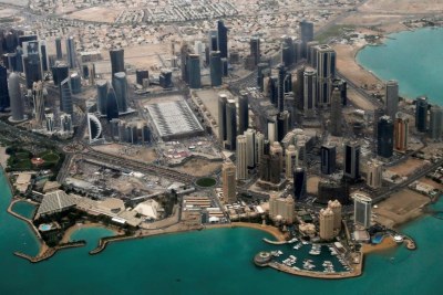 Vue aérienne de Doha au Qatar.
