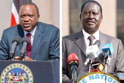 President Uhuru Kenyatta (left) and opposition leader Raila Odinga.