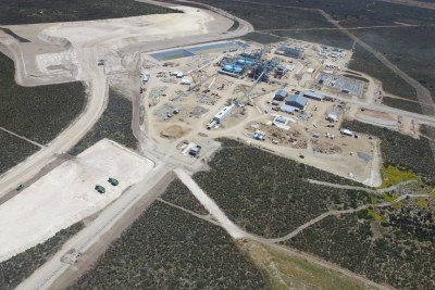 Aerial view of the Kropz Phosphate Mine on the West Coast.
