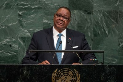 Arthur Peter Mutharika, President of the Republic of Malawi, addresses the general debate of the General Assembly’s seventy-second session. (file photo).
